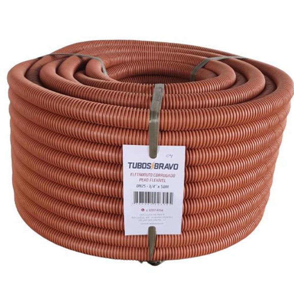 Conduíte Corrugado Eletr. Laranja Dn 25 3/4 X 50M - Pead
