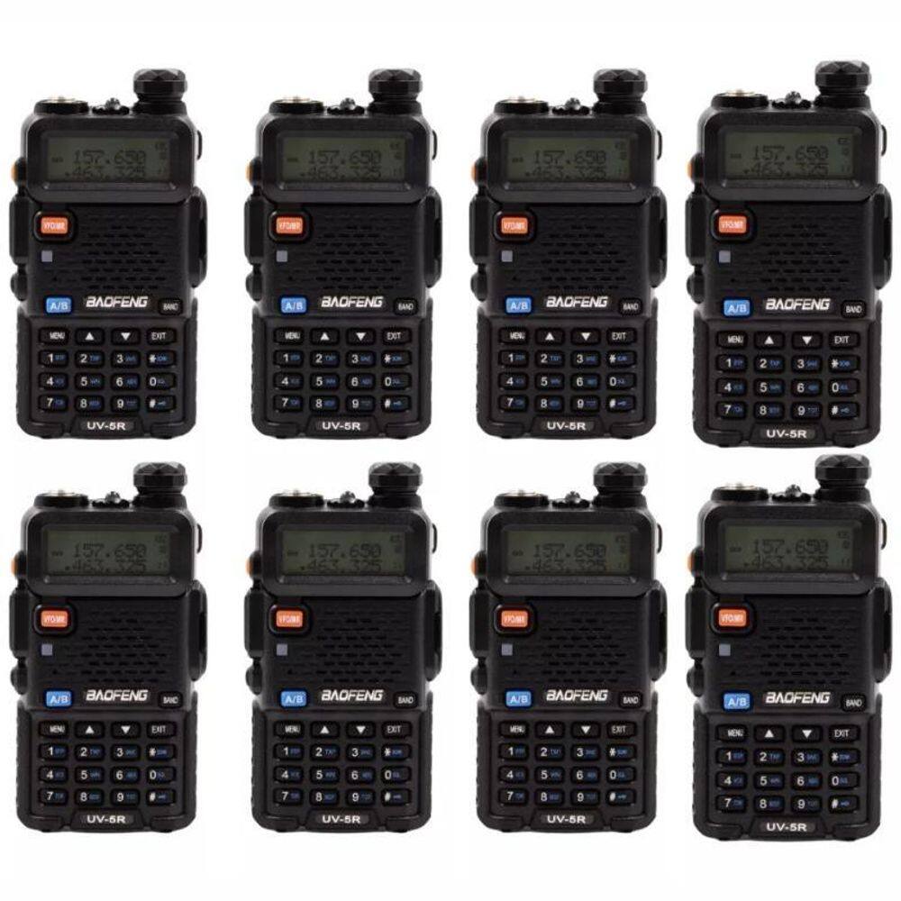 Kit 8 Radio Baofeng Uv5R Comunicador Walk Tok