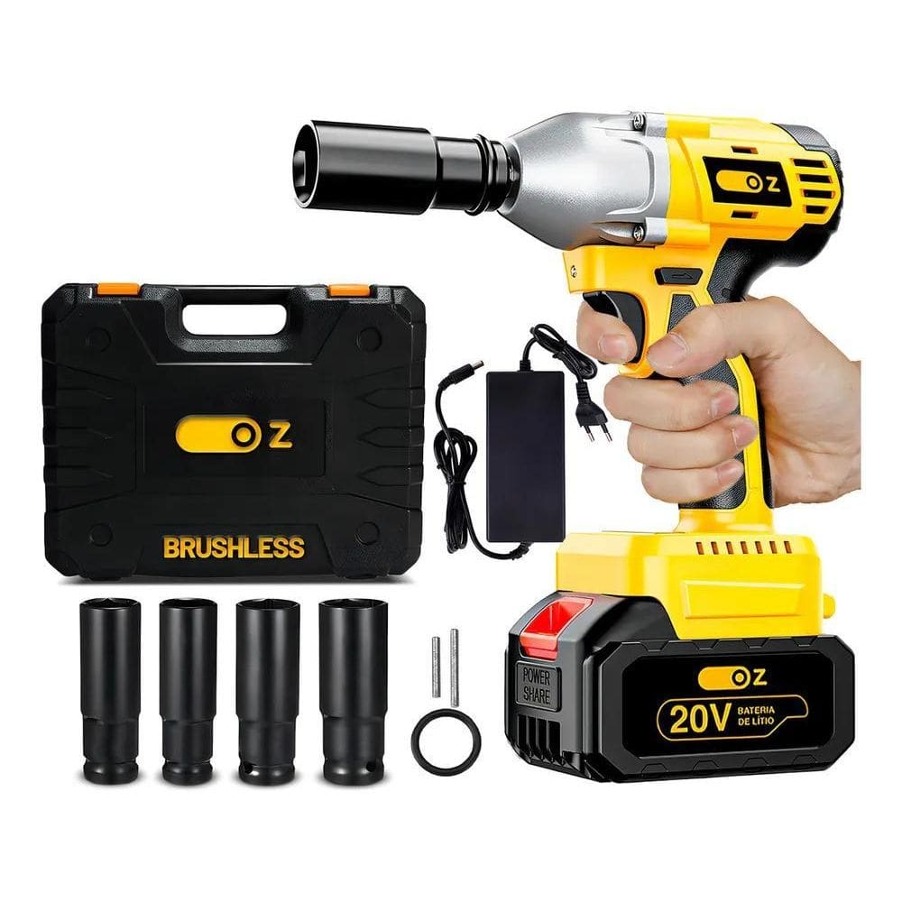 2X Chave De Impacto A Bateria 1/2 Polegada Motor Brushless C