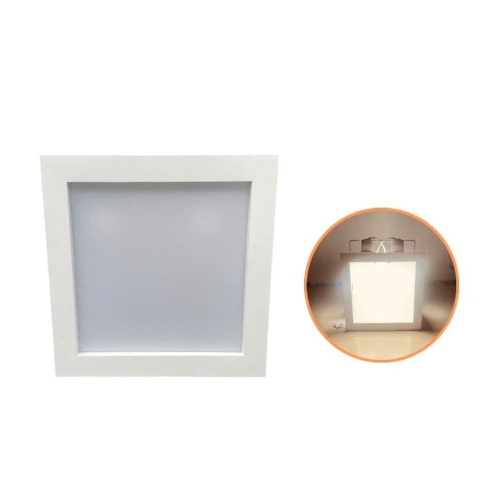 Plafon luminária embutir aluminio e acrilico 30w 19x19cm e27