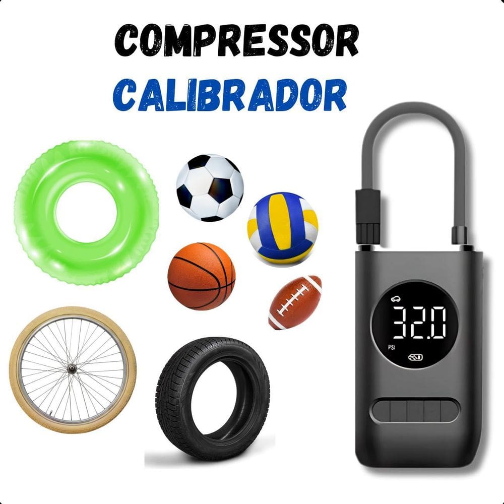 Mini Compressor De Ar 150 Psi Recarregável Usb