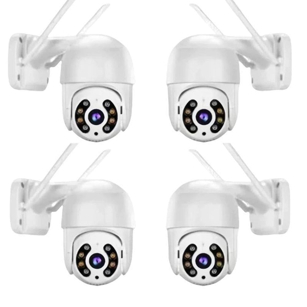 Kit 4 Câmera Externa Wi-Fi Giratória 360 Segurança Bivolt