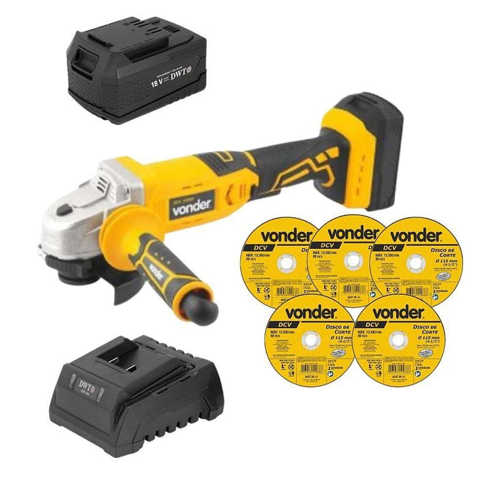 Esmerilhadeira Iev 1808 Vonder Com 1 Bat 4.0Ah Dwt+ 5 Disc
