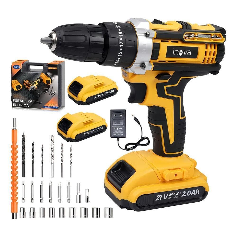 2X Parafusadeira Furadeira De Impacto Inova Fur