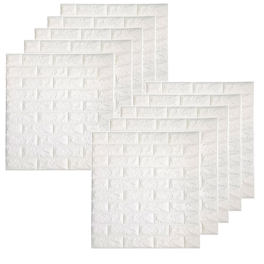 Placa Adesiva 3D Tijolinho Marmorizado Kit 10 uni Autocolante Papel de Parede Reforma Obra Reparo Decoraçao Quarto Sala