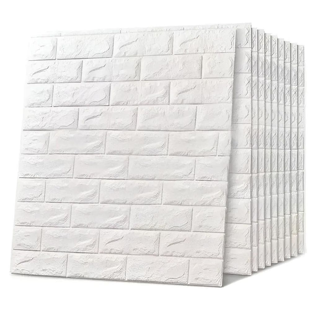 Placa Adesiva Tijolinho 3D Marmorizado Kit 10 uni Papel de Parede Autocolante Obra Reparo Reforma Quarto Sala Decoraçao