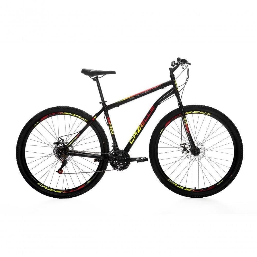 Bicicleta Cazelle Roma A.29 Tam 18 Aco Carbono F.disco 21v -quadro Preto C- Adesivo Preto-adesivo Vermelho-amarelo