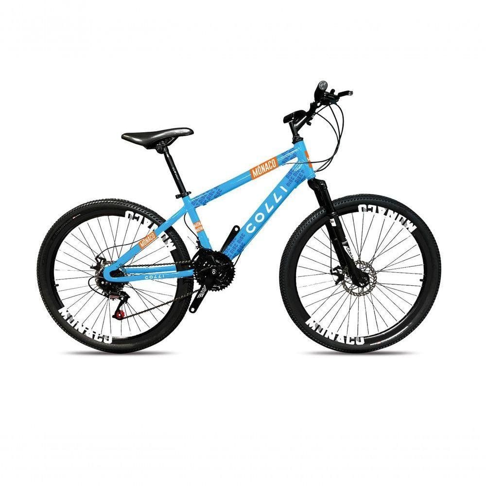 Bicicleta Colli Mônaco Aro 26 Disco 21 V Rapid Fire Cor Vermelho Tamanho Do Quadro 13,5 Azul