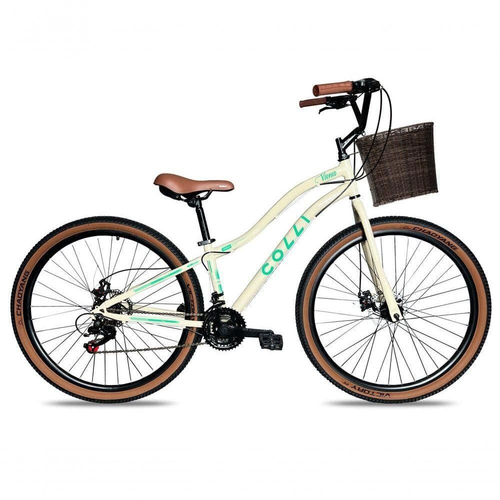 Bicicleta Viena Aro 29 Freio Disco 21v Com Cestão Colli Cor Bronze Tamanho Do Quadro 17 Branco