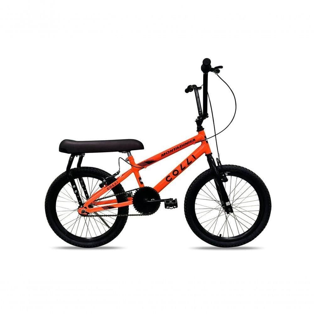 Bicicleta Colli Montadinha Aro 20 Selim Mobik Bagageiro Cor Amarelo Neon Tamanho Do Quadro 12 Laranja