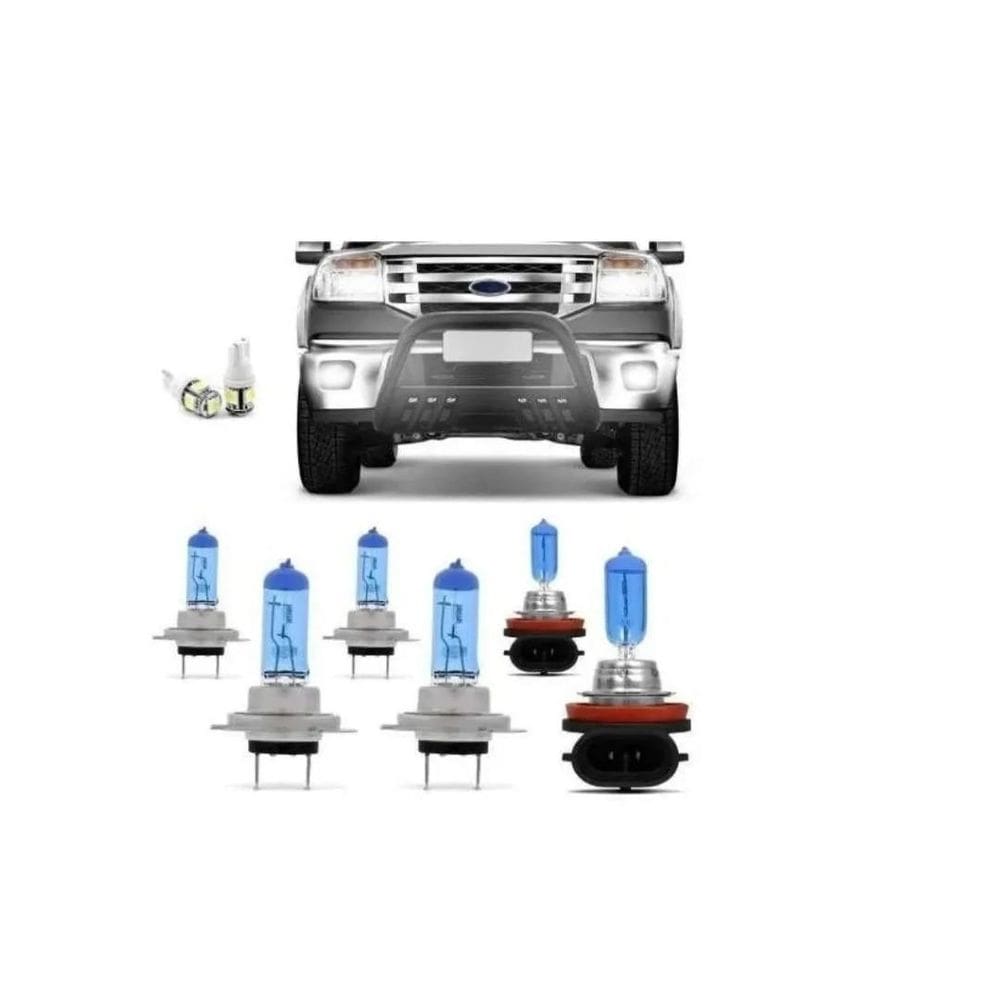 Kit Farol Super Brancas H7 H7 H11 Ranger 2010 2011 2012
