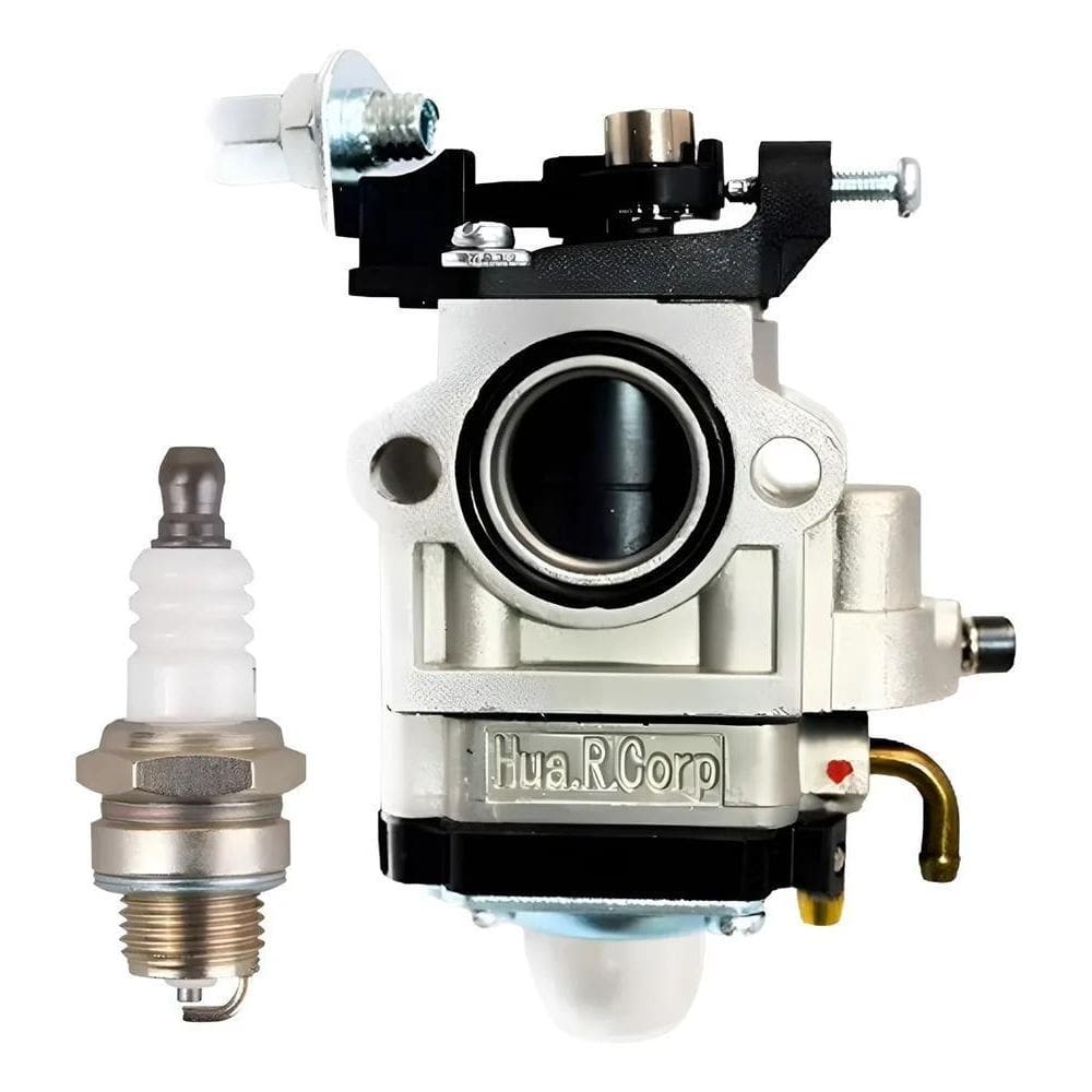 2X Kit Carburador + Vela Ignição Para Roçadeira Nakasaki Peç