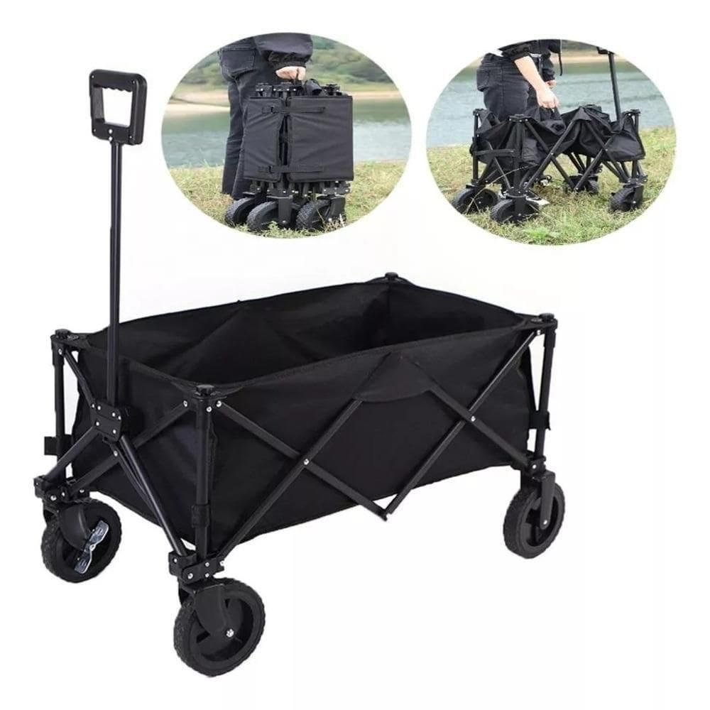 Carrinho Mão Portátil Camping Praia Dobrável 100kg Transporte Mercado Pesca Pacotes Viagem Multiuso Acampamento Reforçad