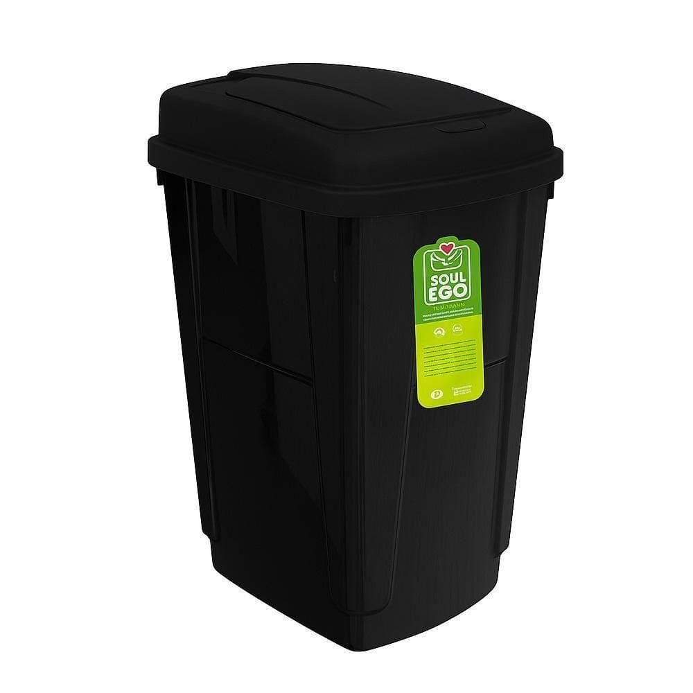 Lixeira Banheiro Clique 7,5 Litros Cesto De Lixo Ecologico Multiuso Casa Cozinha Escritorio Compacta Preta