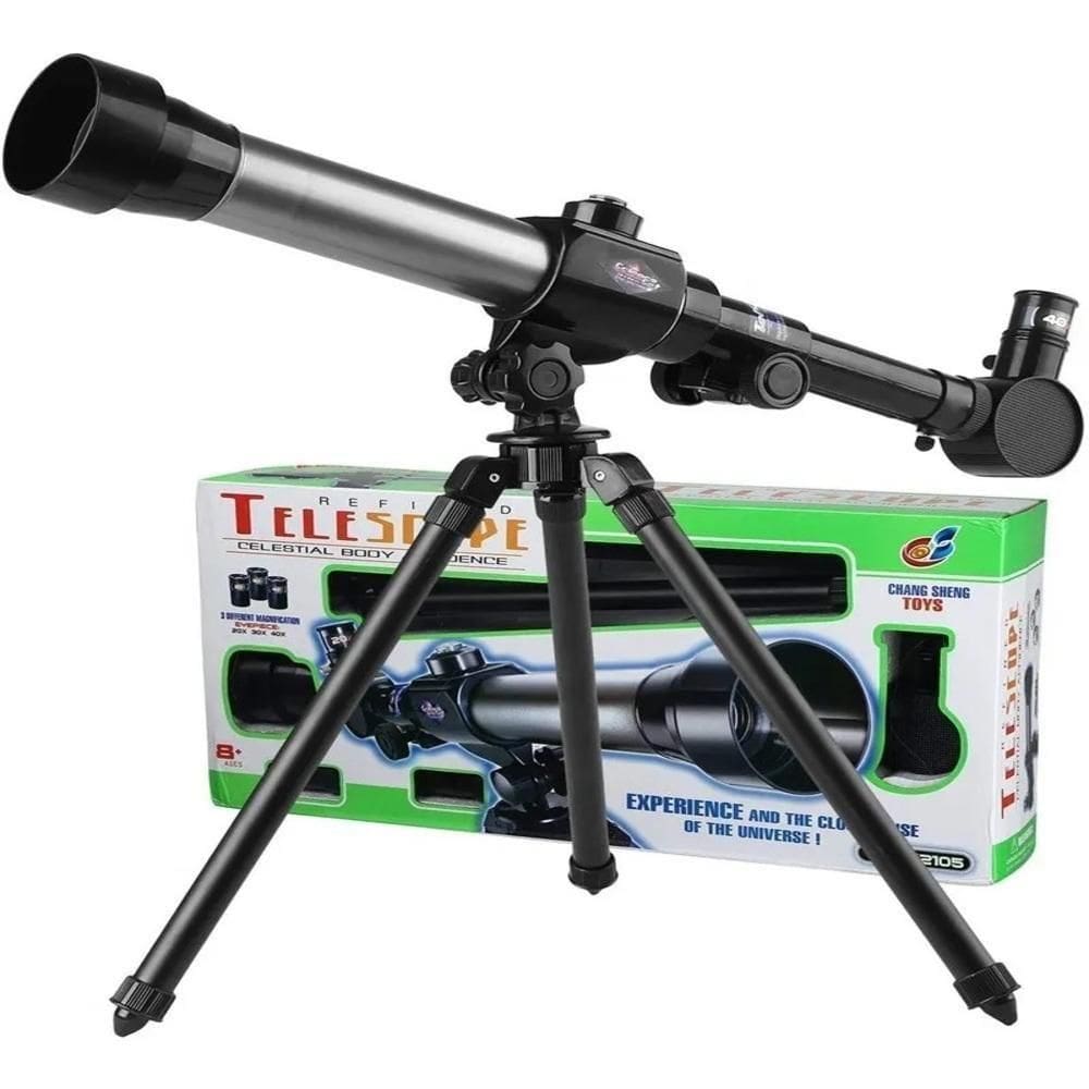 Telescopio Astronomico Luneta Lunar Terrestre Kit Completo Tripe 40x Reflator Ciencia Espaço Escola