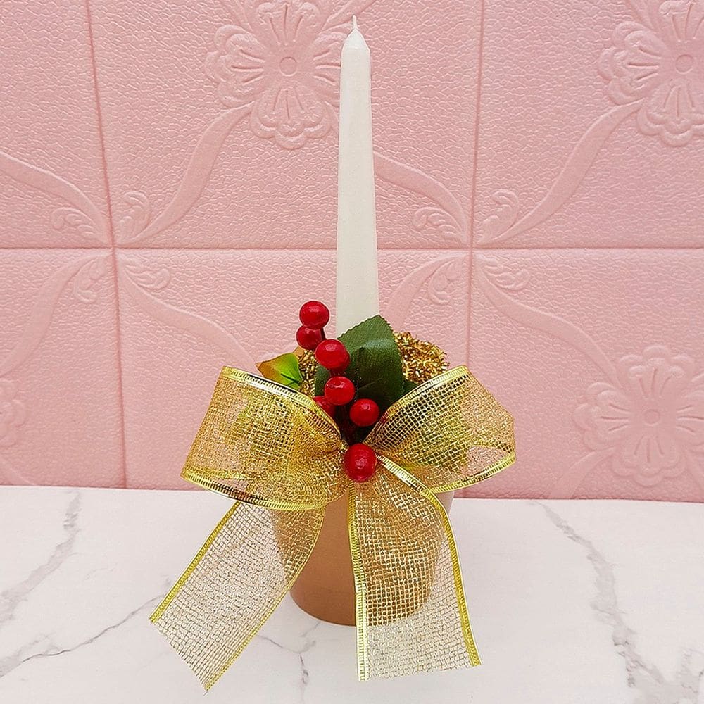 Vaso Porta Vela Aparador Arranjo Centro Mesa Natalino 30cm