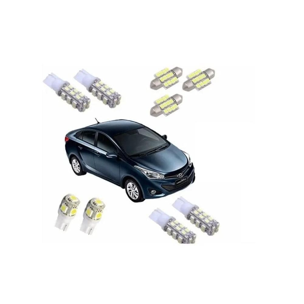 Kit Lâmpada Led Super Branca Hyundai Hb20S Hb20 Sedan