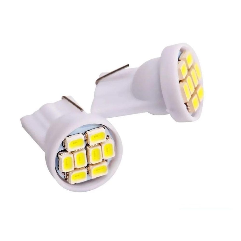 Leds Pingao T10 8 Branco SMD Pingo Luz - Kit 5
