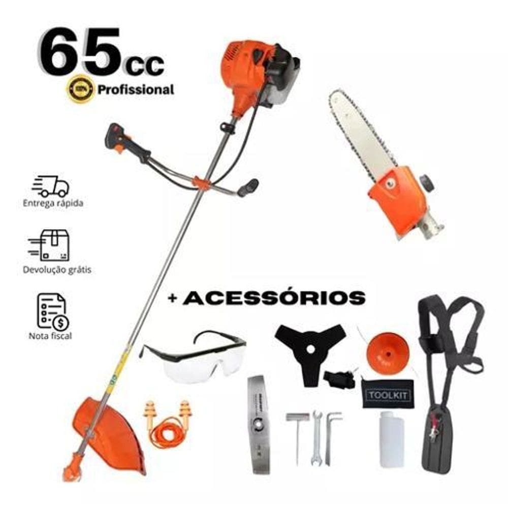 Kit Rocadeira Á Gasolina 65Cc + Motopoda