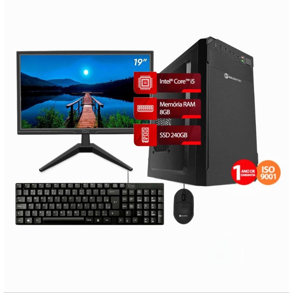 Computador Completo Core i5 8GB Ram 240GB SSD Monitor 19”