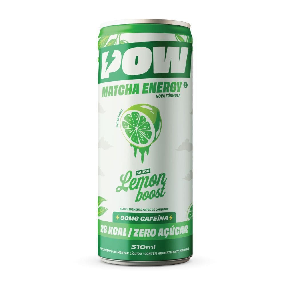 Energético Pow Matcha Energy Sabor Lemon Boost Zero Açúcar 310ml