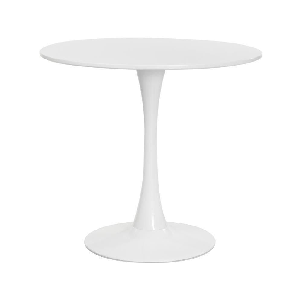 Mesa Saarinen Tulipa Redonda 80Cm Tampo Madeira Branca Sala