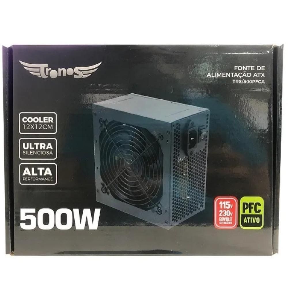 Fonte Atx 500W Real Apfc Tronos Trs/500Pfca-Smt Box