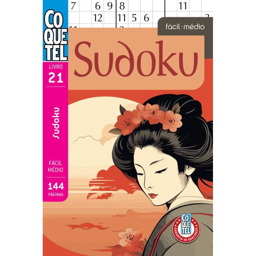 Livro Coquetel Sudoku 21: Níveis fácil e médio