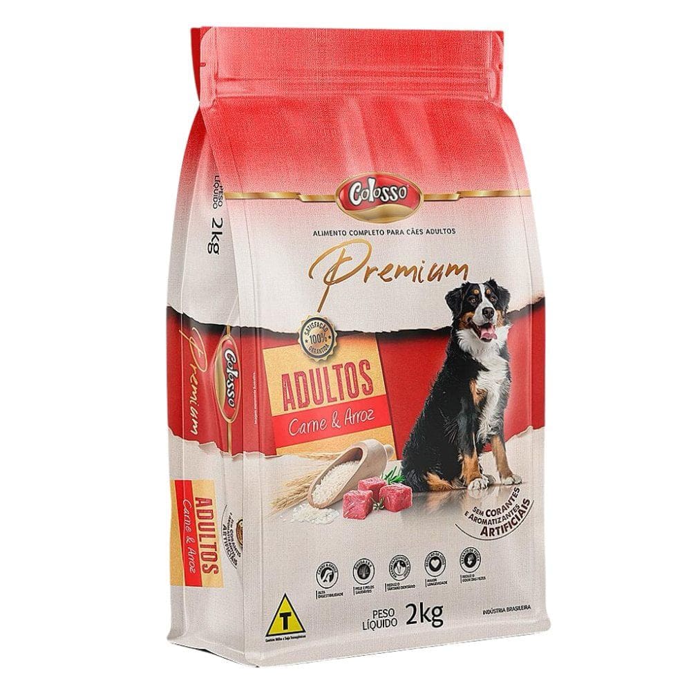 Ração Colosso Premium Carne e Arroz 2kg