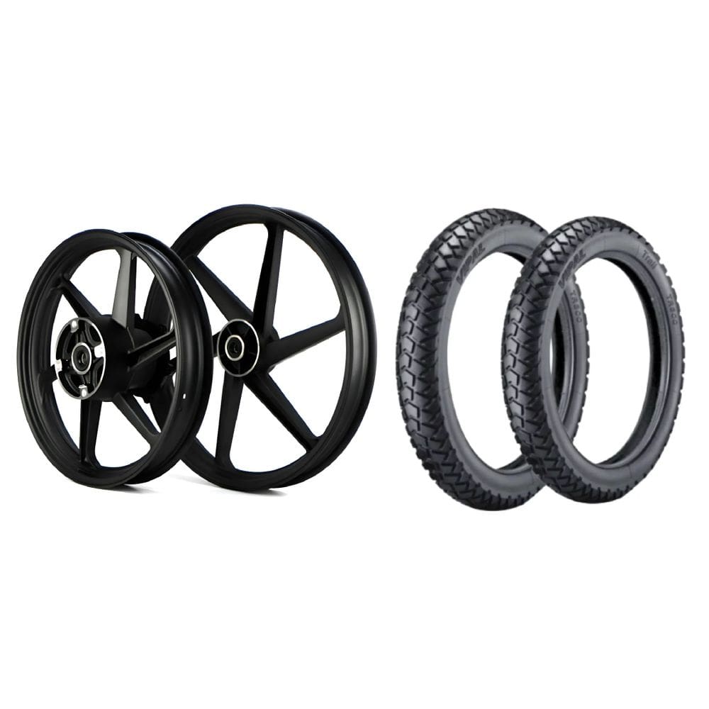 KIT RODA LIGA LEVE BROS 160 2015 A 2022 XRE 190 2016 A 2023 6P PRETA FREIO DISCO + PNEU VIPAL TR300 110/90-17 e 90/90-19