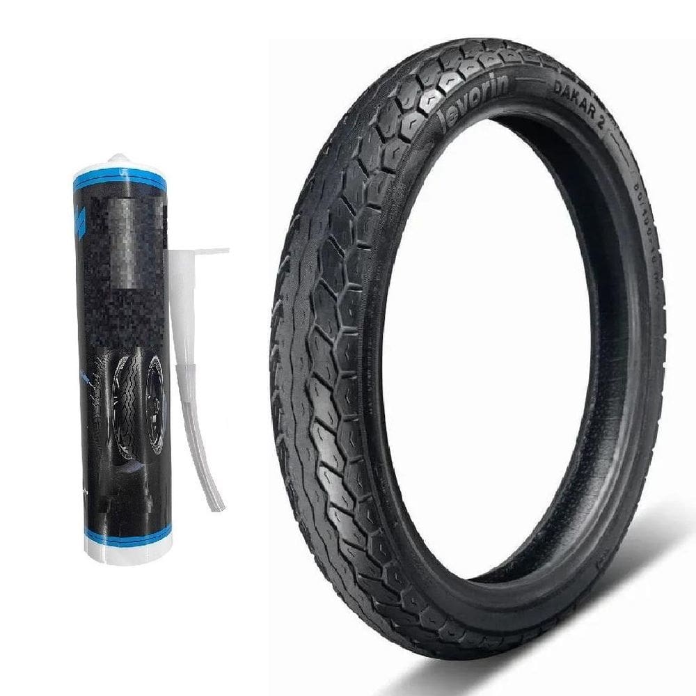 Pneu 80/100-18 Dianteiro Levorin Dakar Ii 47P Uso Sem Camara Cg 125 150 160 Fan Start Cargo 150 Haojue Dk150 + Selante