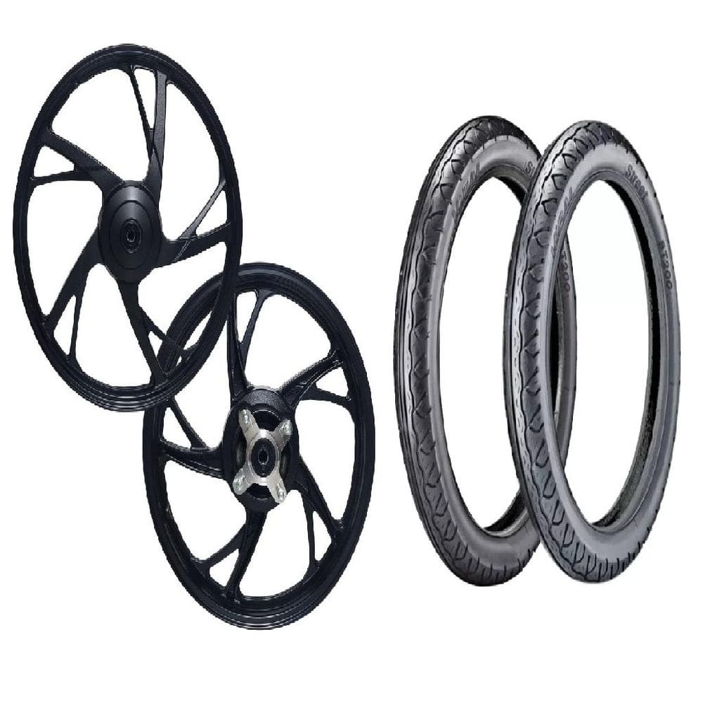 Kit Par Roda Honda Pop 100 2007 A 2015 Pop 110 2016 A 22 Pe De Galinha Lona + Pneu Vipal 60/100-17` + 80/100-14` St200