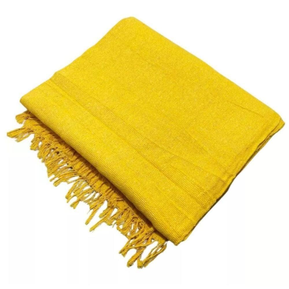 Manta Para Sofá 2 E 3 Lugares Super King Luxo Gigante 3,00x1,80 Cobertor Capa De Sofa E Cama Grande Amarela