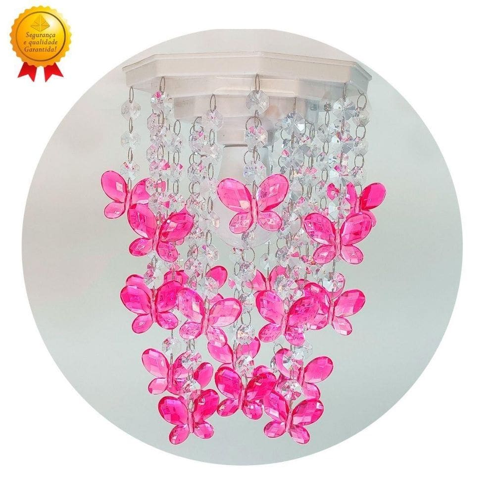 Lustre Infantil Decoração Quarto De Menina Bebê Borboletas