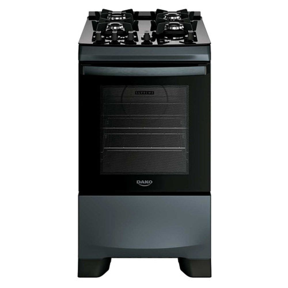 Fogão 4 Bocas Dako Supreme Timer Glass com Mesa de Vidro e Painel Touch