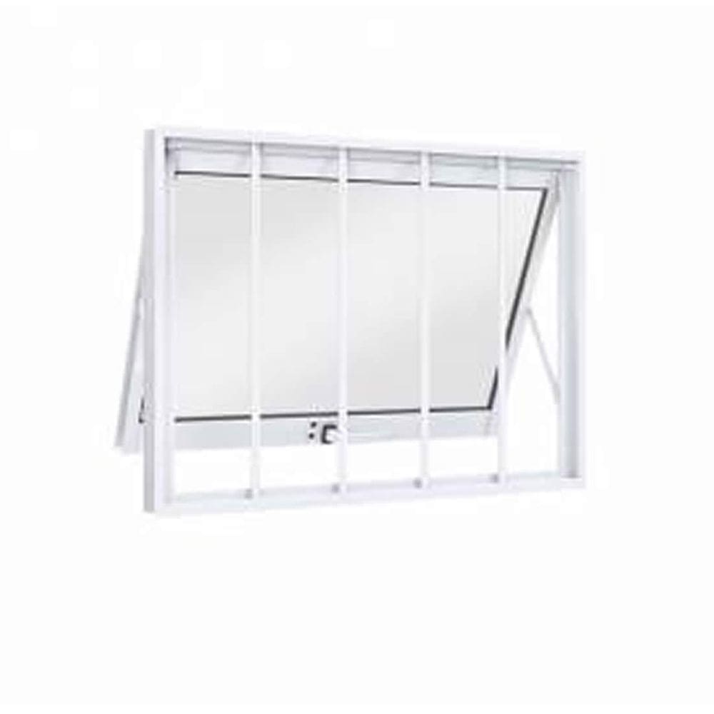 Janela Maxiar De Banheiro Com Grade 70X70 Branco