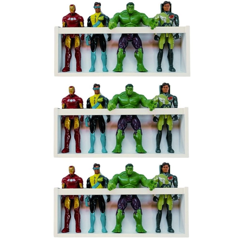 Kit 3 Prateleira Bonecos Marvel Estante Barbie Nicho Pelúcia