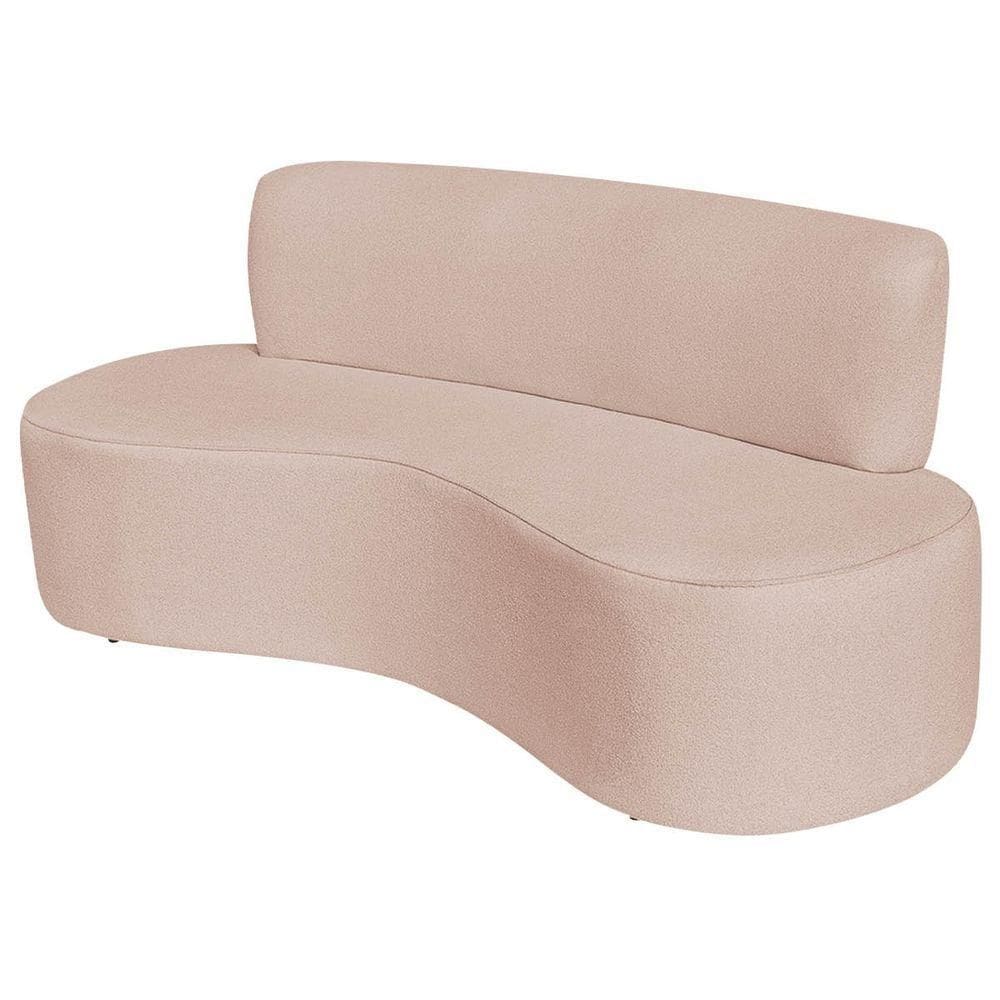 Sofá Curvo 3 Lugares Amsterdã 160cm Suede Cor Rosê