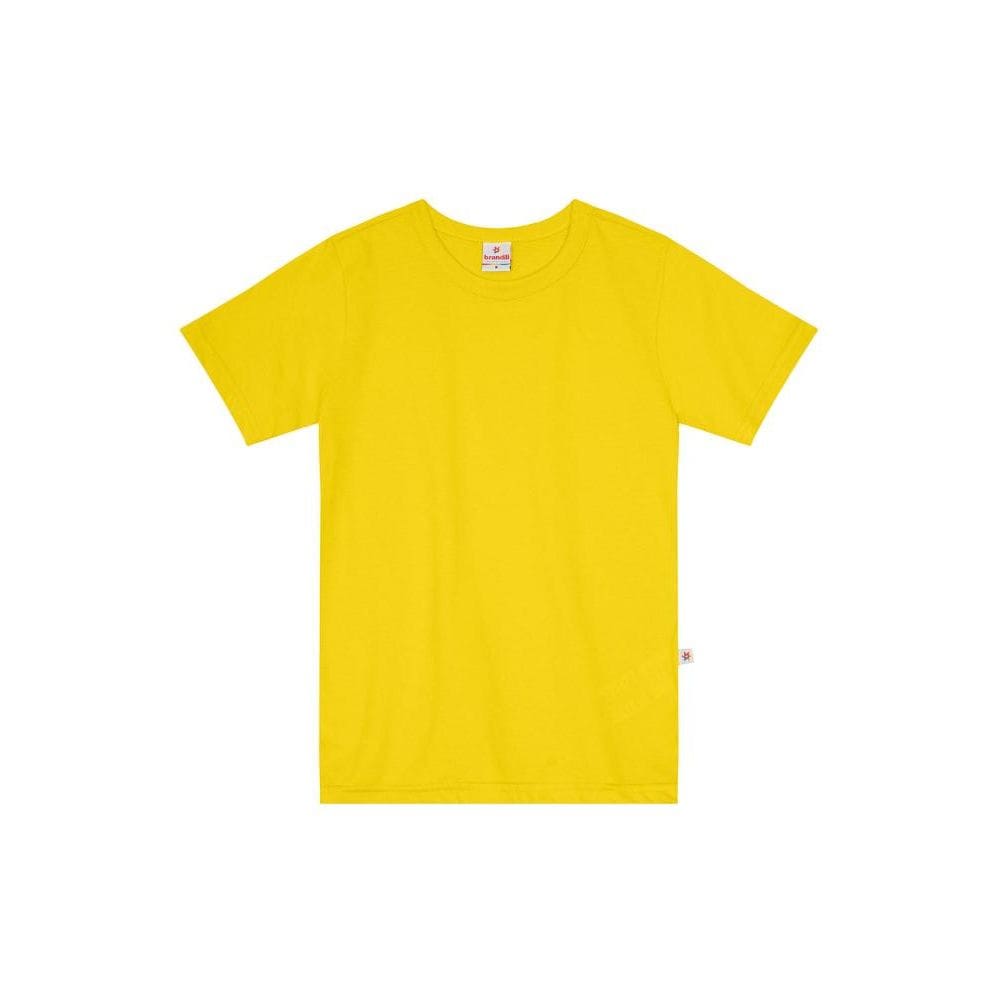 Camiseta infantil menino em meia malha Brandili-Amarelo