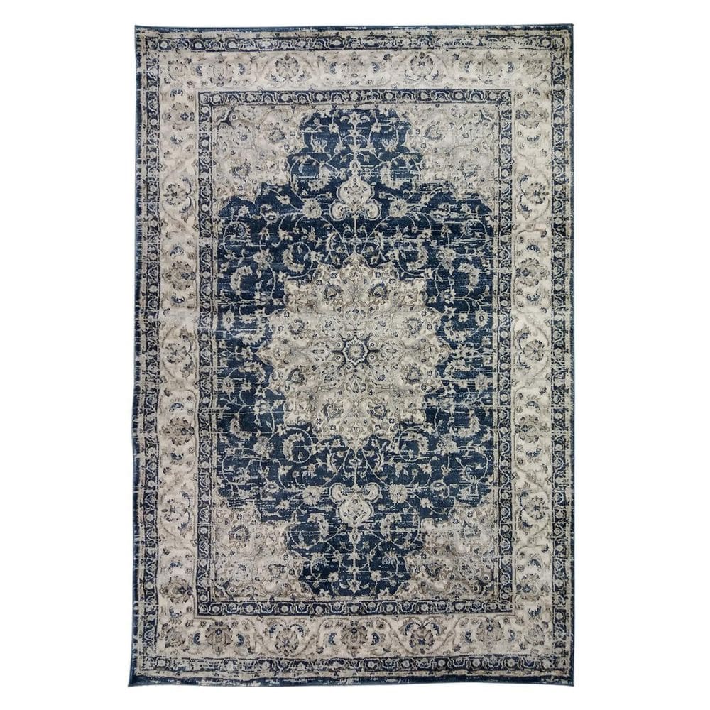 Tapete Sala Nain Blue 300X400 Cm Industrializado Tipo Persa