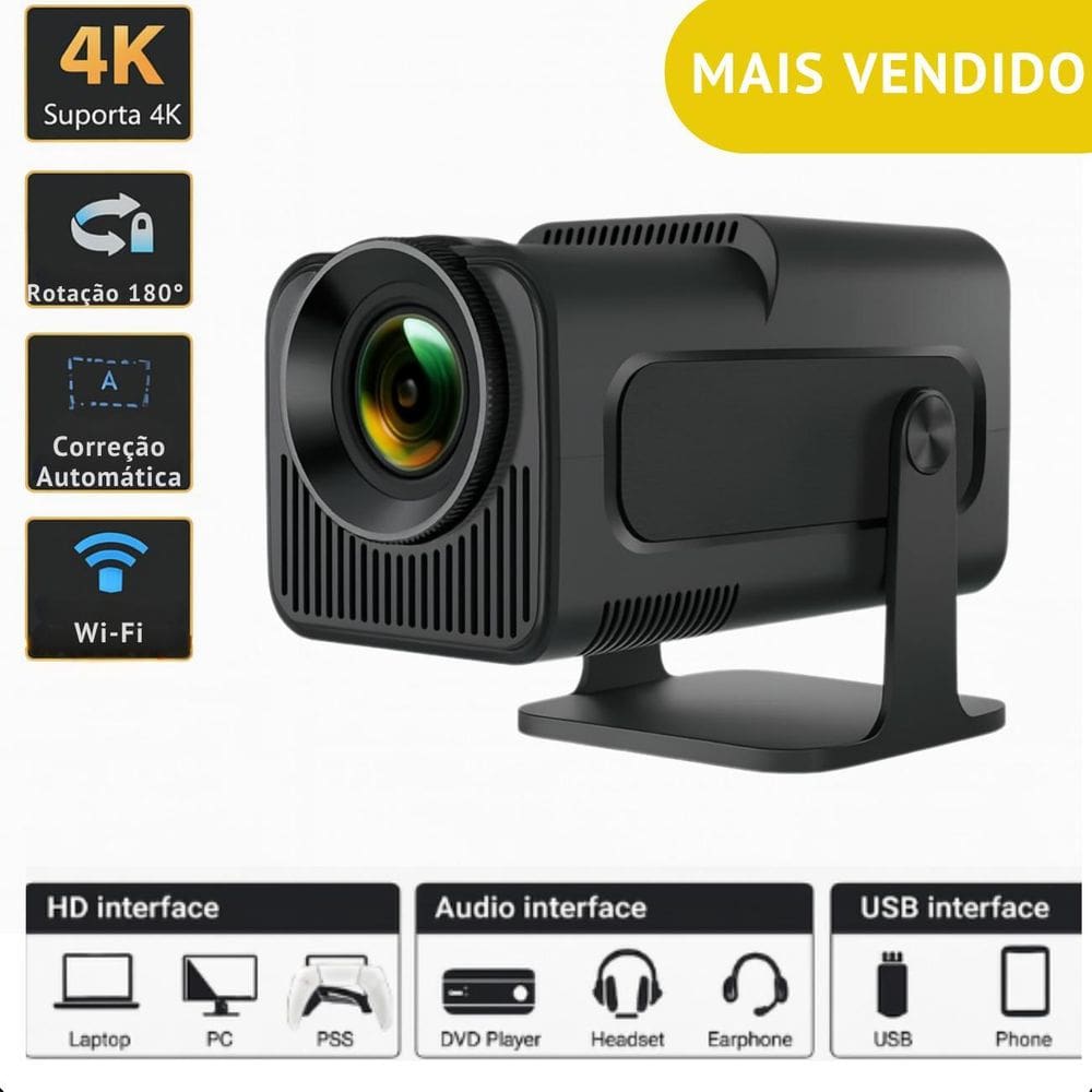 Projetor Hy320 Mini Smart Tv Android 11 Wifi 6