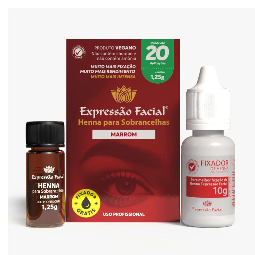 Henna para Sobrancelhas Expressão Facial Slim Marrom com 1,25g
