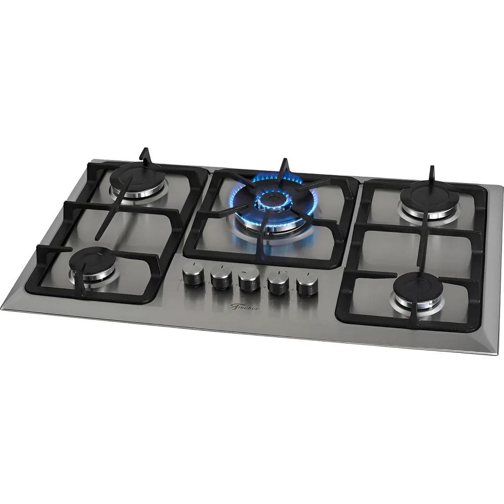 Fogão Cooktop De Embutir 5 Bocas A Gás Tripla Chama Fischer