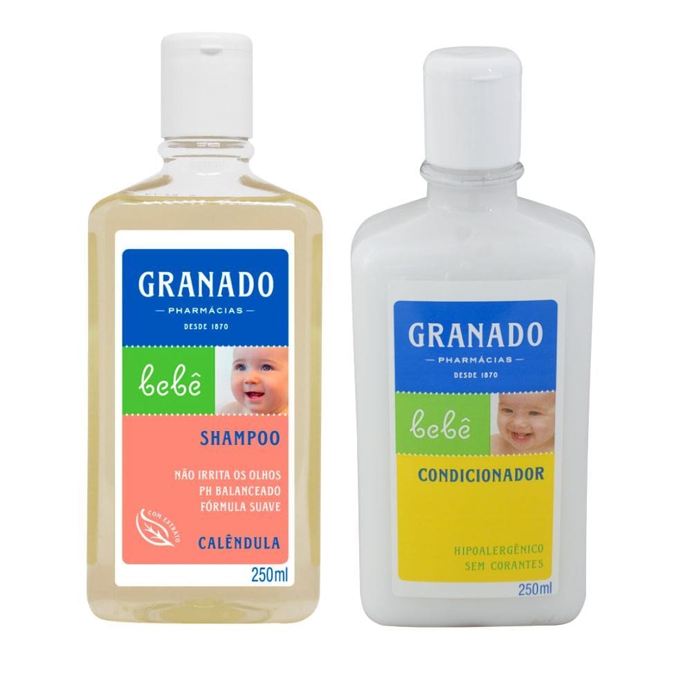 Kit Shampoo Granado Bebê Calêndula 250mle Condicionador Infantil Granado Bebê Tradicional 250ml