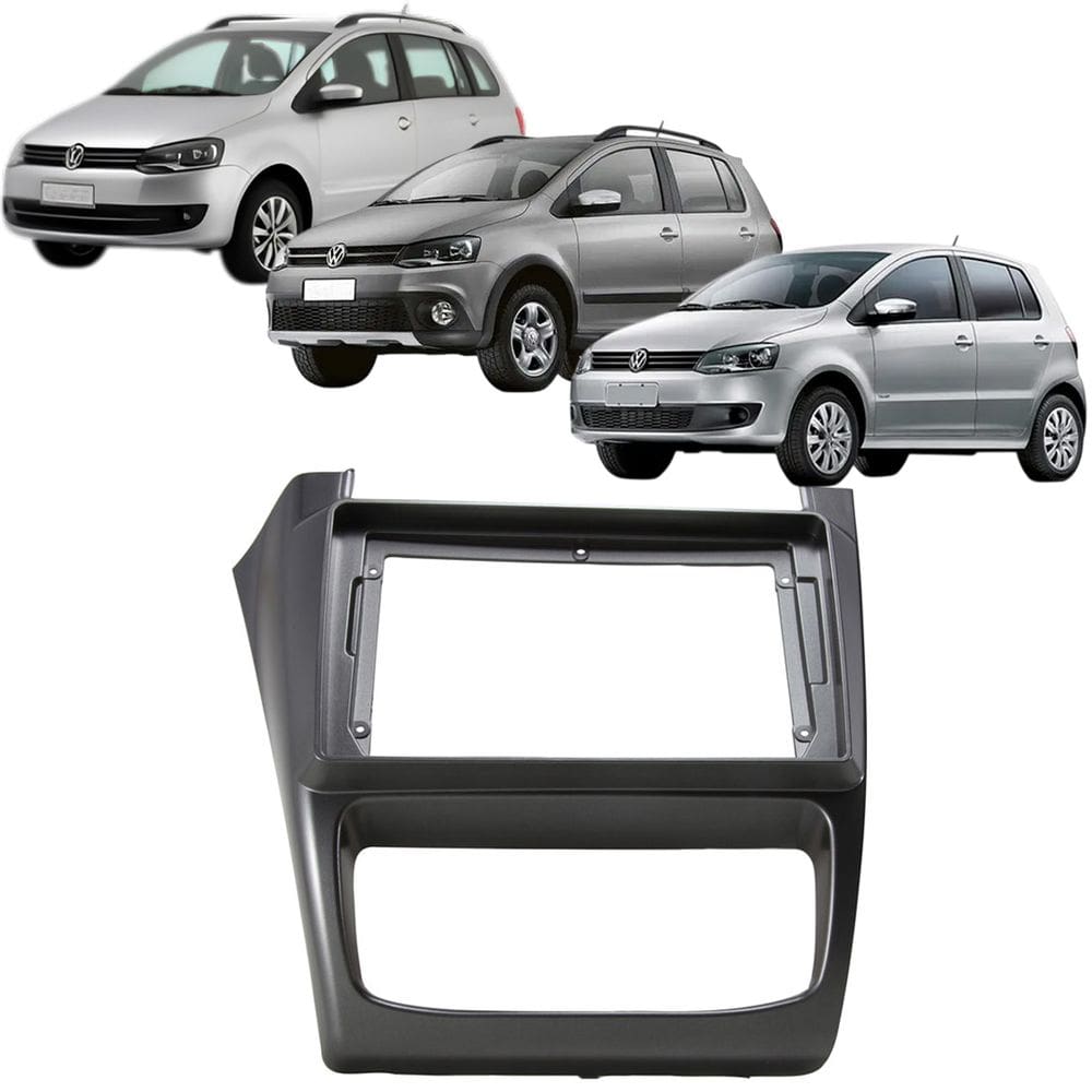 Moldura 9 Polegadas Fox Crossfox Spacefox 2014 à 2022 Grafite Painel Central Multimidia Expex 9vw006