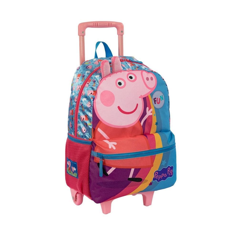 Mochila De Carrinho Infantil Peppa Pig Escolar Feminina