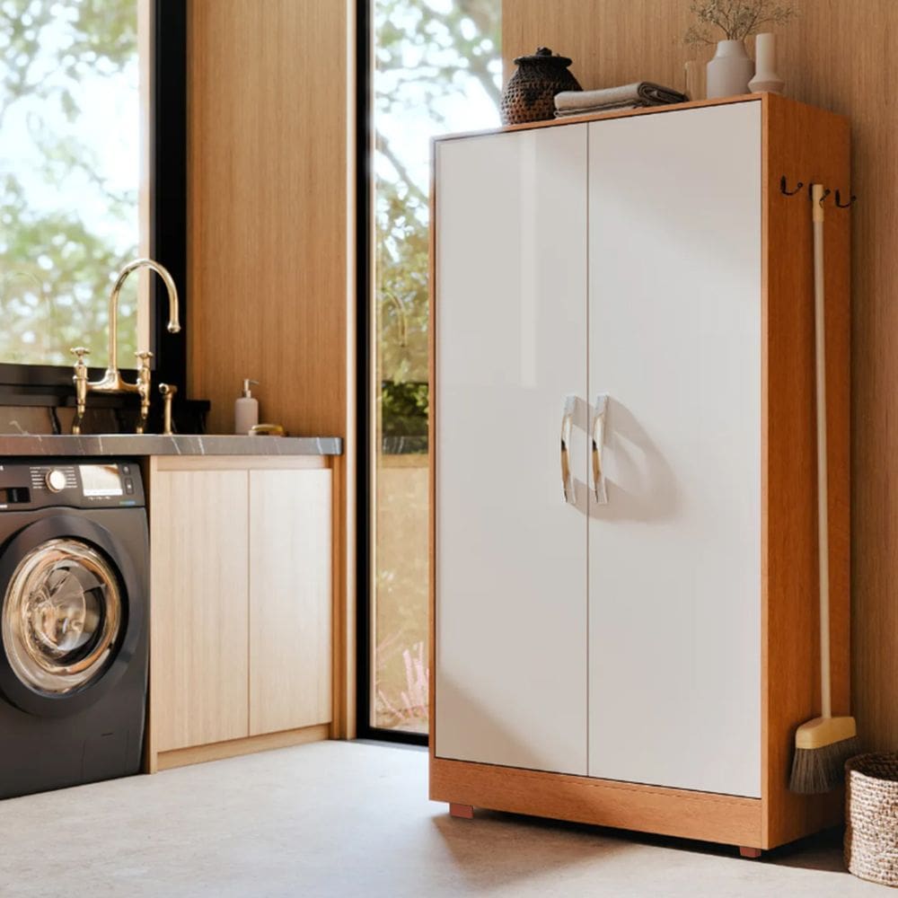 Armário Multiuso 2 Portas Organização Para Despensa Lavanderia
