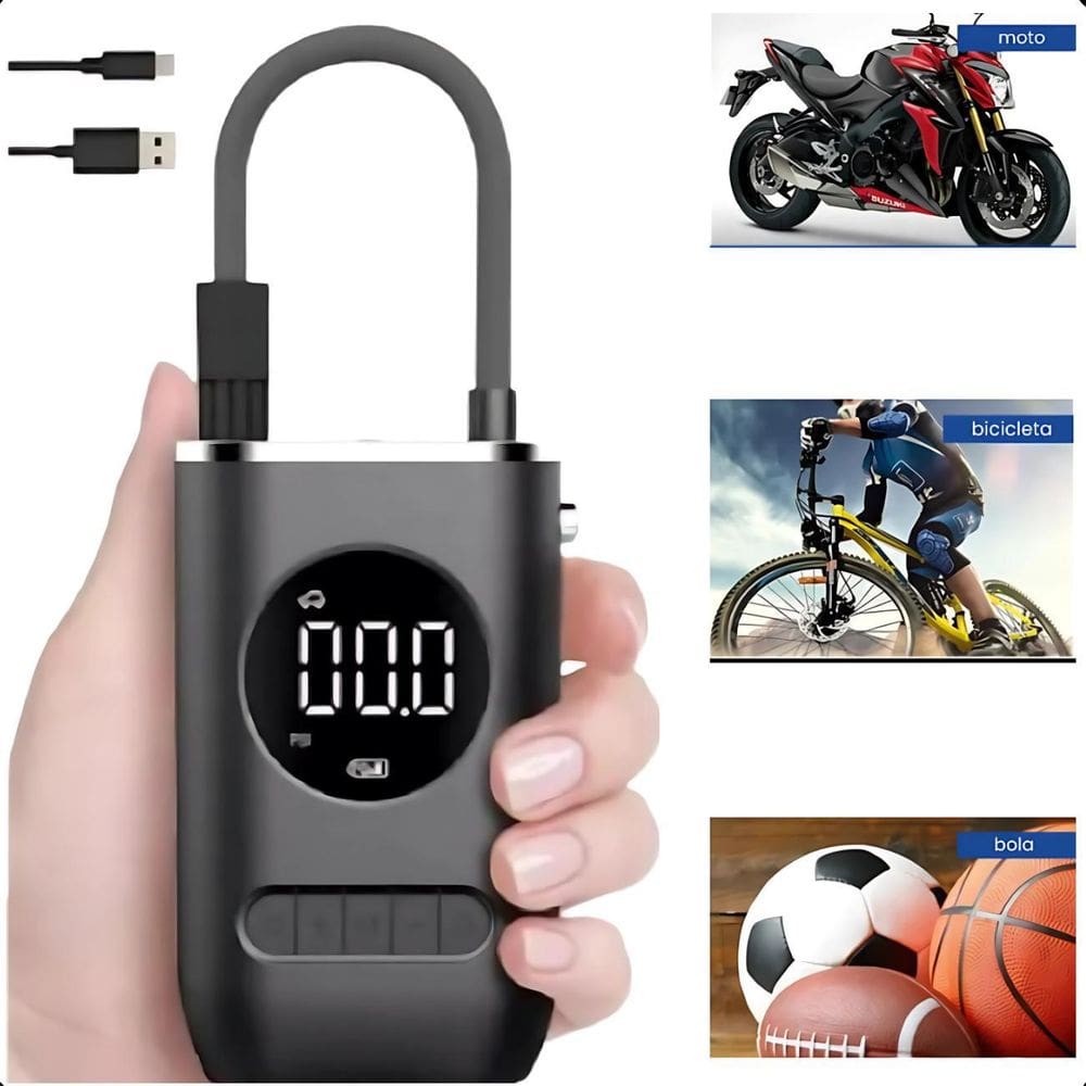 Compressor Digital 150 Psi Pequeno Para Carros E Motos