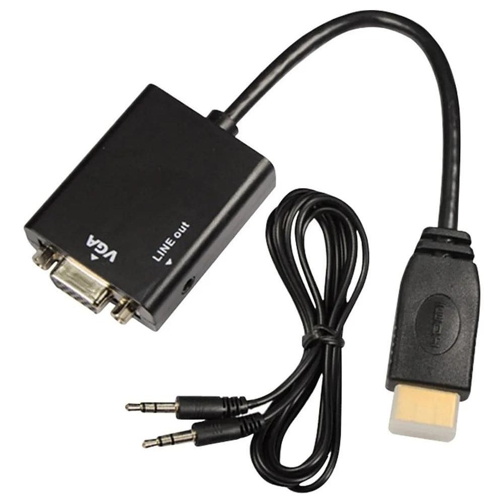 2X Cabo Conversor Adaptador Hdmi Para Vga Com Saída P2 Áudio
