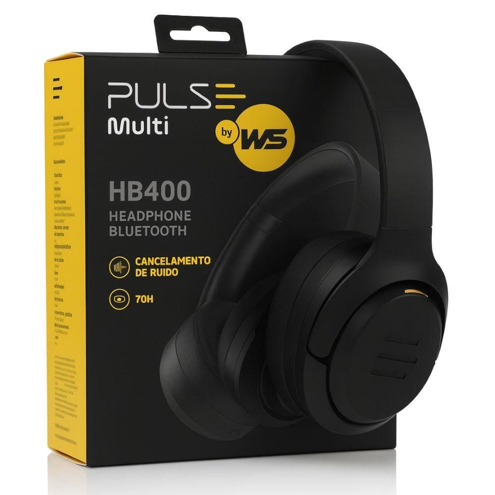 Headphone Bluetooth 5.3 Pulse Hb400 Ph438 Anc 55H, Preto